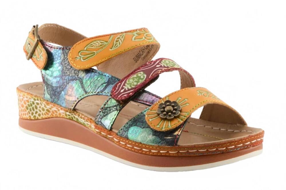 NEW L'ARTISTE women's sumacah sandal in camel multi